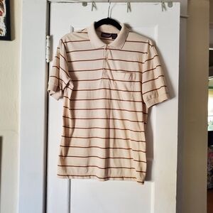 Trent Men's Cream Striped Polo Shirt